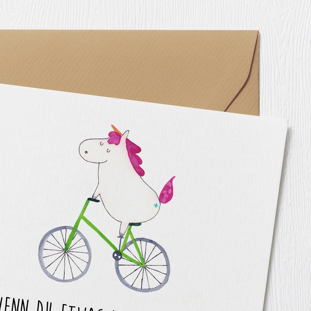 Deluxe Card unicorn cyclist Hochwertige Klappkarte, Karte, Glückwunschkarte, Klappkarte, Hochzeitskarte, Einladungskarte, Hochwertige Grußkarte, Geburtstagskarte, Grußkarte, Einhorn, Einhörner, Einhorn Deko, Unicorn, Liebeskummer, Kummer, Luxusproblem, Bike, Radfahren, Rad, Radfahrer, Feenstaub, Konfetti