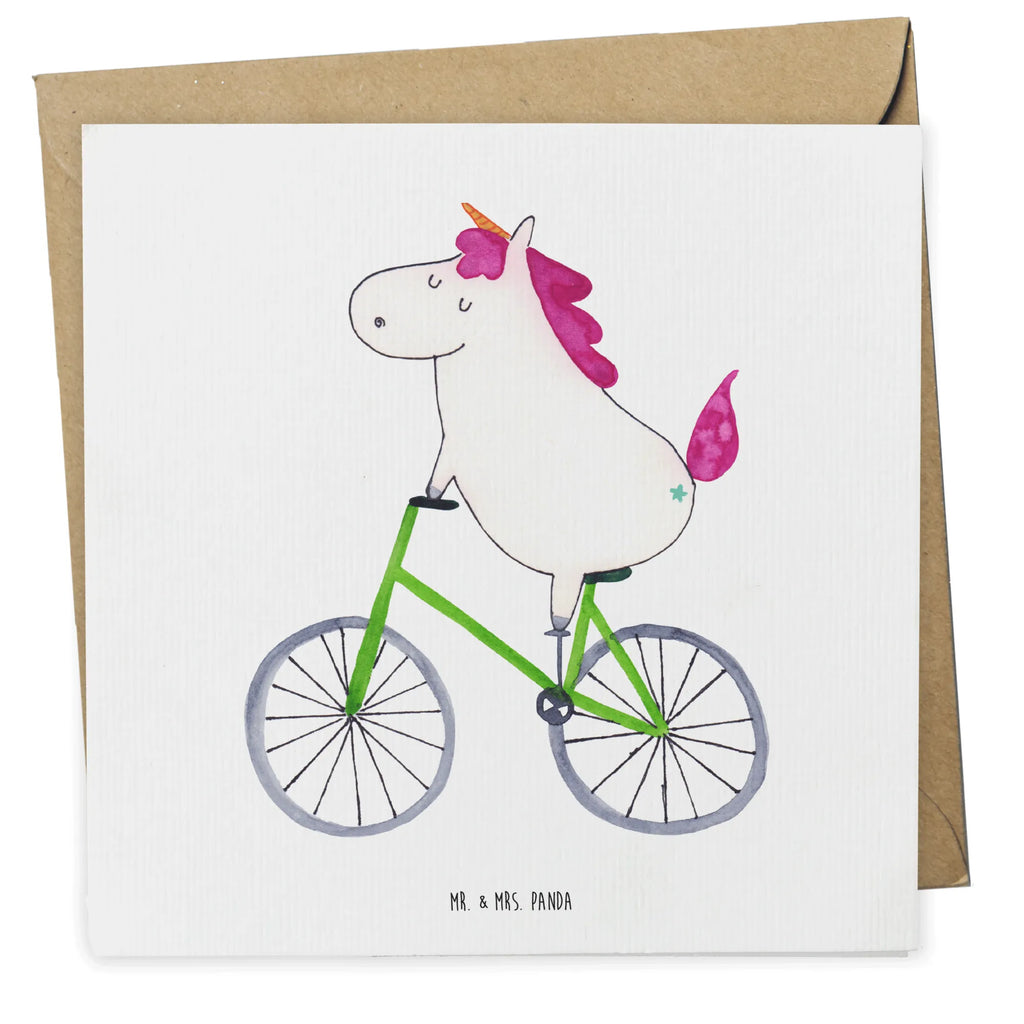 Deluxe Card unicorn cyclist Hochwertige Klappkarte, Karte, Glückwunschkarte, Klappkarte, Hochzeitskarte, Einladungskarte, Hochwertige Grußkarte, Geburtstagskarte, Grußkarte, Einhorn, Einhörner, Einhorn Deko, Unicorn, Liebeskummer, Kummer, Luxusproblem, Bike, Radfahren, Rad, Radfahrer, Feenstaub, Konfetti