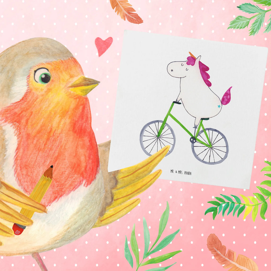 Deluxe Card unicorn cyclist Hochwertige Klappkarte, Karte, Glückwunschkarte, Klappkarte, Hochzeitskarte, Einladungskarte, Hochwertige Grußkarte, Geburtstagskarte, Grußkarte, Einhorn, Einhörner, Einhorn Deko, Unicorn, Liebeskummer, Kummer, Luxusproblem, Bike, Radfahren, Rad, Radfahrer, Feenstaub, Konfetti