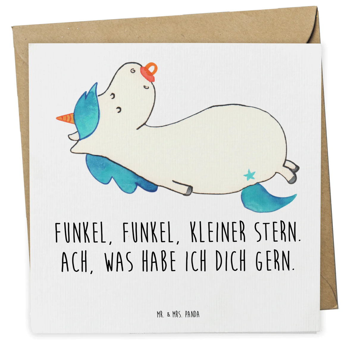 Karta Deluxe Jednorożec smoczek faltkarte, anlasskarte, Klappkarte, Glückwunschkarte, Grußkarte, doppelkarte, Unicorn, Einhorn, Einhörner, Einhorn Deko, Mutter, Geburt, Geschenk Geburt, Mama, Kleinkind, Schnuller, Säugling, Geburtstag, Baby