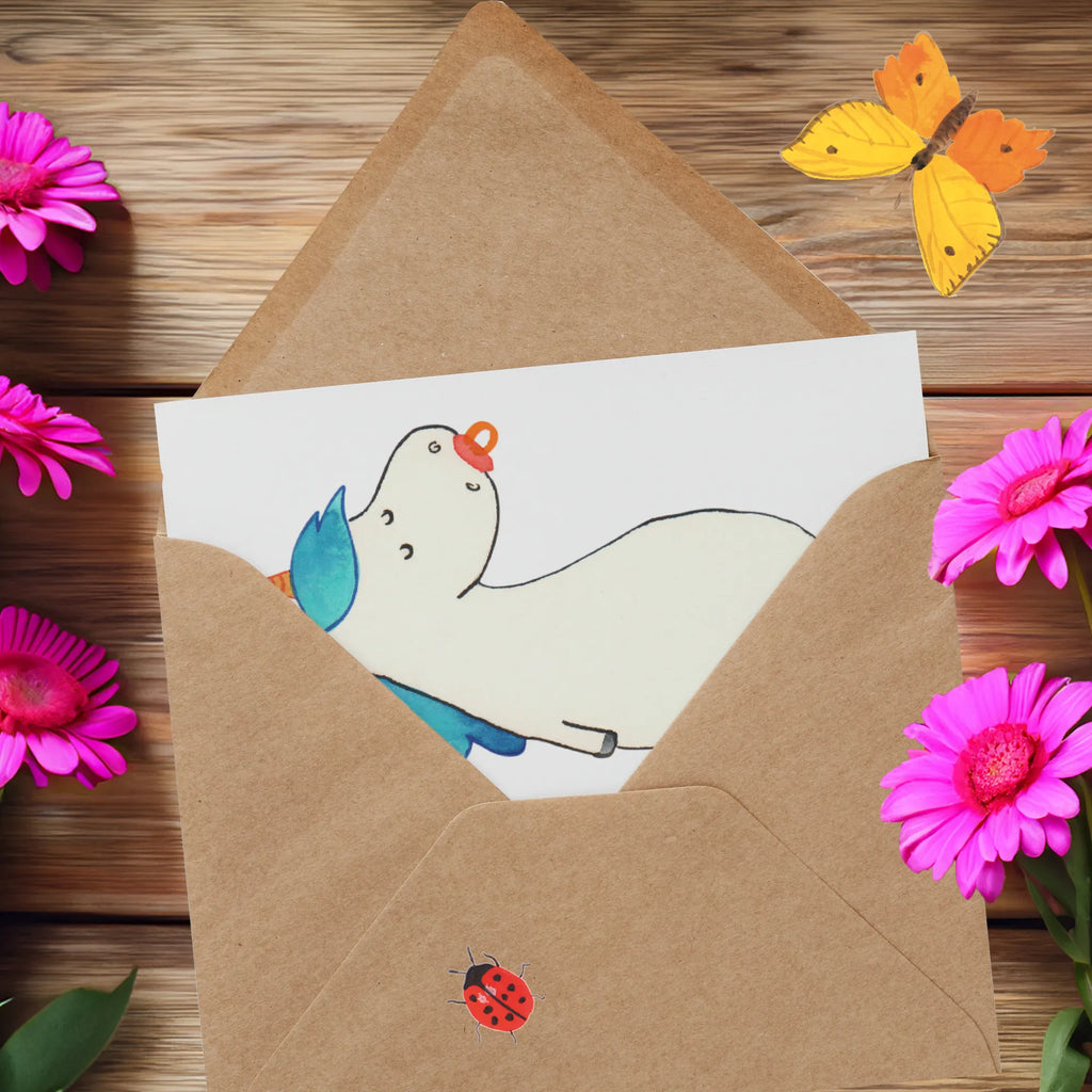 Deluxe Card unicorn dummy Klappkarte, faltkarte, Glückwunschkarte, Grußkarte, doppelkarte, Unicorn, Einhorn, Einhörner, Einhorn Deko, Geburtstag, Geschenk Geburt, Geburt, Kleinkind, Mutter, Mama, Baby, Säugling, Schnuller