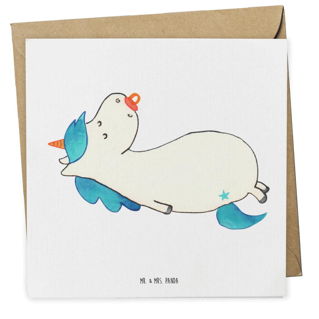 Deluxe Card unicorn dummy Klappkarte, faltkarte, Glückwunschkarte, Grußkarte, doppelkarte, Unicorn, Einhorn, Einhörner, Einhorn Deko, Geburtstag, Geschenk Geburt, Geburt, Kleinkind, Mutter, Mama, Baby, Säugling, Schnuller