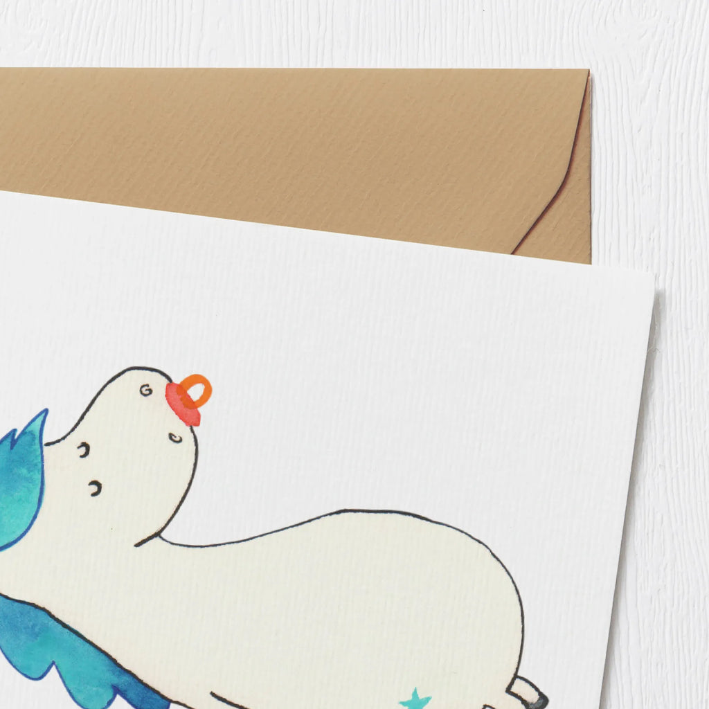 Deluxe Card unicorn dummy Klappkarte, faltkarte, Glückwunschkarte, Grußkarte, doppelkarte, Unicorn, Einhorn, Einhörner, Einhorn Deko, Geburtstag, Geschenk Geburt, Geburt, Kleinkind, Mutter, Mama, Baby, Säugling, Schnuller