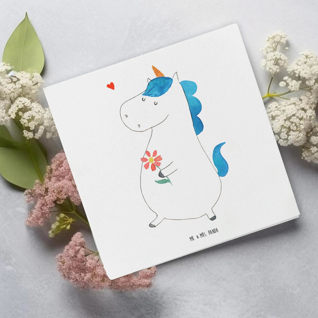 Deluxe Card unicorn Stroll Hochwertige Grußkarte, Einladungskarte, Glückwunschkarte, Karte, Geburtstagskarte, Klappkarte, Hochzeitskarte, Grußkarte, Hochwertige Klappkarte, Einhorn, Einhörner, Einhorn Deko, Unicorn, Spaziergang, Blumen, Freude, Mutter, Motivation, Freundin, Glitzer, Gute Laune, Schwester