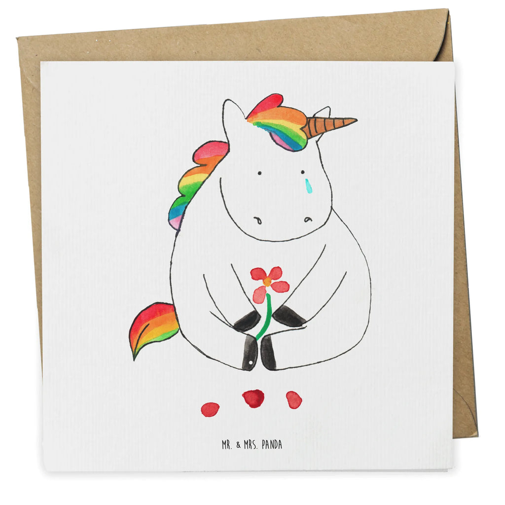 Deluxe Card unicorn Sad Hochwertige Klappkarte, Geburtstagskarte, Einladungskarte, Hochzeitskarte, Karte, Hochwertige Grußkarte, Klappkarte, Glückwunschkarte, Grußkarte, Einhorn, Einhörner, Einhorn Deko, Unicorn, Liebe, Freunde, Trauer, Blume, Glitzer, Trösten. Freundschaft