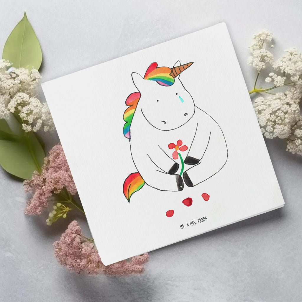 Deluxe Card unicorn Sad Hochwertige Klappkarte, Geburtstagskarte, Einladungskarte, Hochzeitskarte, Karte, Hochwertige Grußkarte, Klappkarte, Glückwunschkarte, Grußkarte, Einhorn, Einhörner, Einhorn Deko, Unicorn, Liebe, Freunde, Trauer, Blume, Glitzer, Trösten. Freundschaft