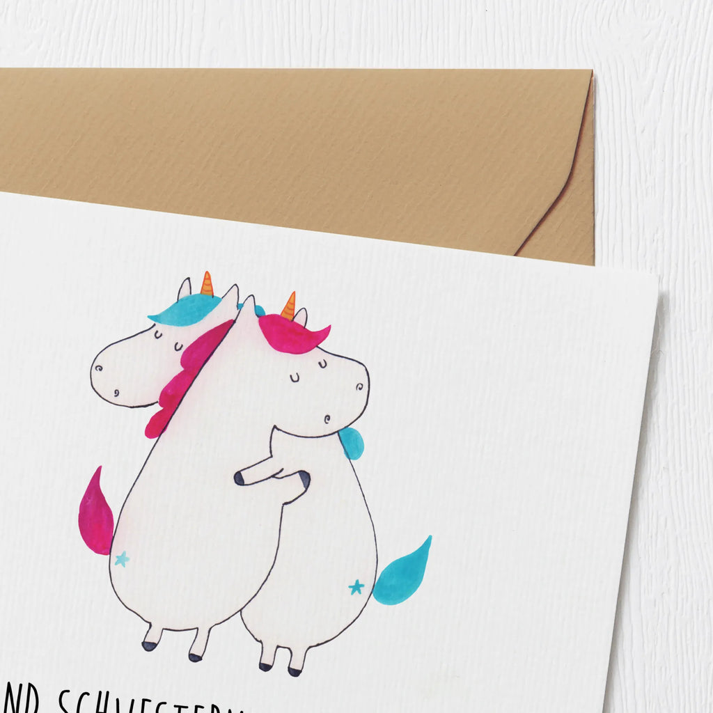 Deluxe Card unicorns Embrace Karte, Hochwertige Grußkarte, Hochwertige Klappkarte, Glückwunschkarte, Einladungskarte, Geburtstagskarte, Grußkarte, Hochzeitskarte, Klappkarte, Einhorn, Einhörner, Einhorn Deko, Unicorn, Liebe, Geschwister, Familie, BFF, Freundinnen, Schwester, Freundin, Sister, Schwestern