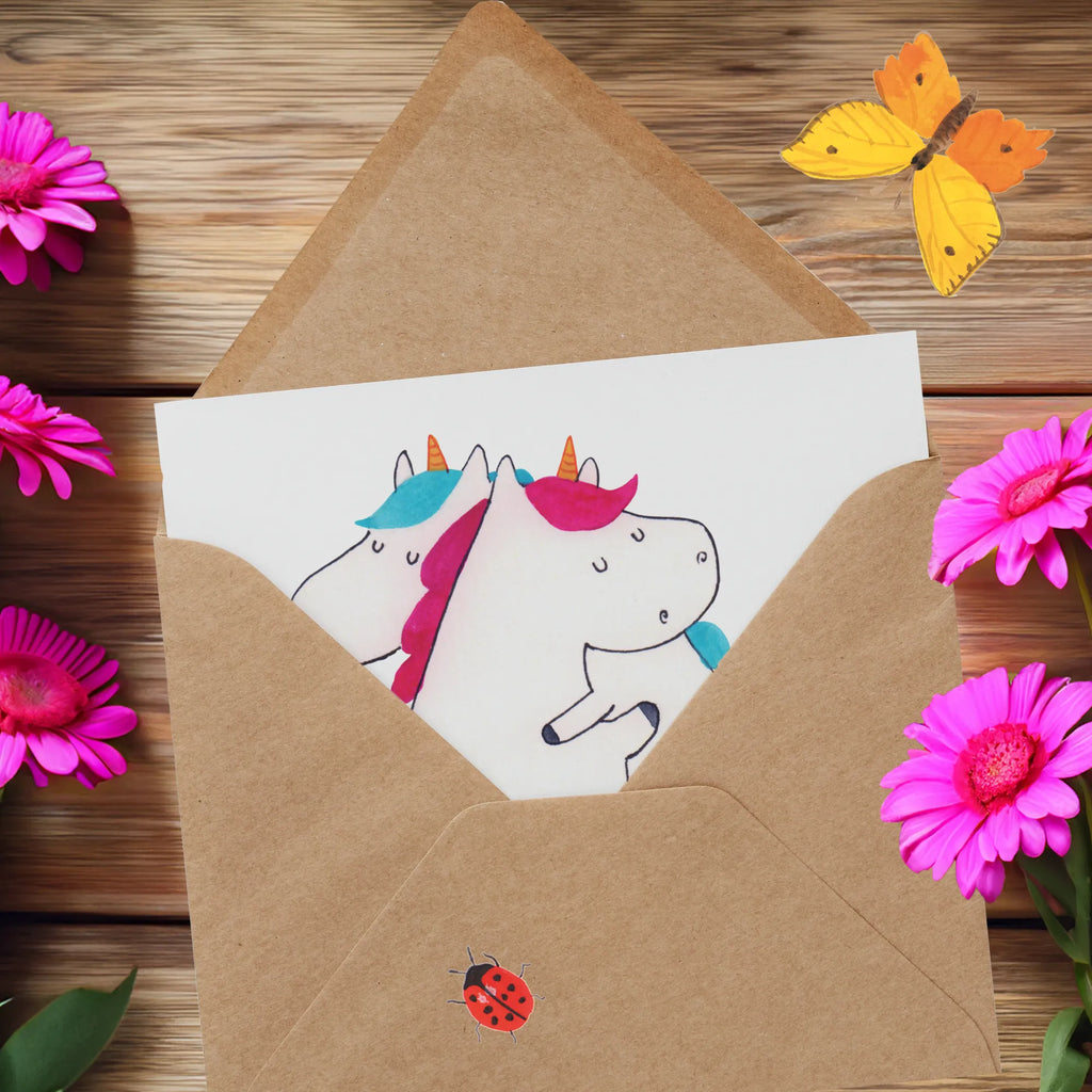 Deluxe Card unicorns Embrace Karte, Hochwertige Grußkarte, Hochwertige Klappkarte, Glückwunschkarte, Einladungskarte, Geburtstagskarte, Grußkarte, Hochzeitskarte, Klappkarte, Einhorn, Einhörner, Einhorn Deko, Unicorn, Liebe, Geschwister, Familie, BFF, Freundinnen, Schwester, Freundin, Sister, Schwestern