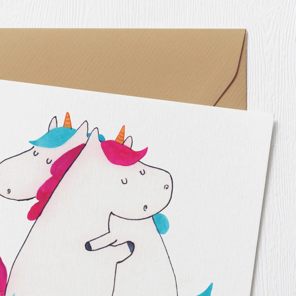 Deluxe Card unicorns Embrace Karte, Hochwertige Grußkarte, Hochwertige Klappkarte, Glückwunschkarte, Einladungskarte, Geburtstagskarte, Grußkarte, Hochzeitskarte, Klappkarte, Einhorn, Einhörner, Einhorn Deko, Unicorn, Liebe, Geschwister, Familie, BFF, Freundinnen, Schwester, Freundin, Sister, Schwestern