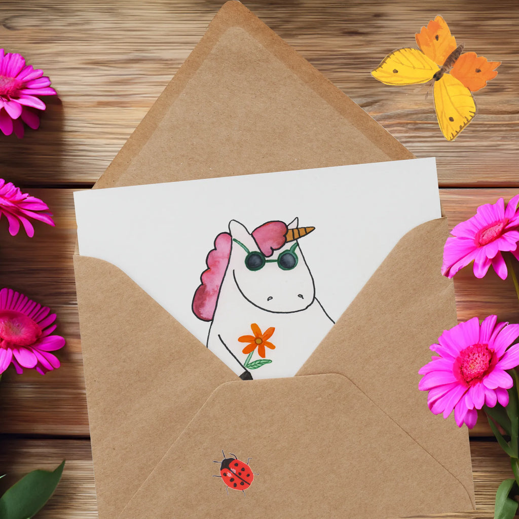 Deluxe Card unicorn Woodstock Hochwertige Klappkarte, Karte, Glückwunschkarte, Geburtstagskarte, Klappkarte, Grußkarte, Hochzeitskarte, Hochwertige Grußkarte, Einladungskarte, Einhorn, Einhörner, Einhorn Deko, Unicorn, Alkohol, Spaß. lustig, Joint, Kiffen, Party, Woodstock, witzig, Zigarette