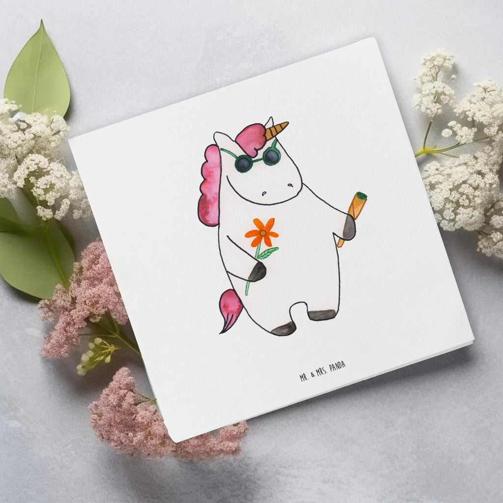 Deluxe Card unicorn Woodstock Hochwertige Klappkarte, Karte, Glückwunschkarte, Geburtstagskarte, Klappkarte, Grußkarte, Hochzeitskarte, Hochwertige Grußkarte, Einladungskarte, Einhorn, Einhörner, Einhorn Deko, Unicorn, Alkohol, Spaß. lustig, Joint, Kiffen, Party, Woodstock, witzig, Zigarette