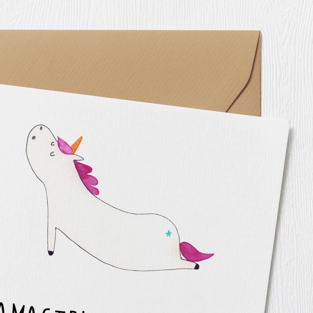 Deluxe Karte Einhorn Yoga Hochwertige Grußkarte, Karte, Geburtstagskarte, Klappkarte, Hochzeitskarte, Einladungskarte, Hochwertige Klappkarte, Grußkarte, Glückwunschkarte, Einhorn, Einhörner, Einhorn Deko, Unicorn, lustig, Joga, witzig, Sport, süß, Yoga, Yogamatte, Namaste, Achtsamkeit, Entspannung