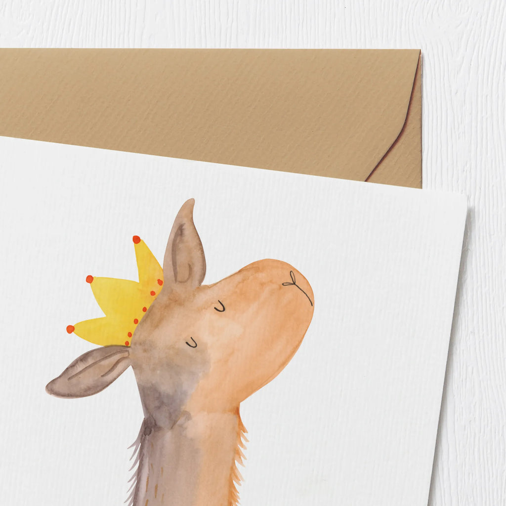 Deluxe Karte Lamakopf König Klappkarte, Hochzeitskarte, Einladungskarte, Karte, Geburtstagskarte, Grußkarte, Hochwertige Grußkarte, Glückwunschkarte, Hochwertige Klappkarte, Lama, Alpaka, Büro Kollege, Mama, Kollegin, Freundin, Königin, Vorgesetzter, Lamas, Chef, König, Abi, Papa, Abitur