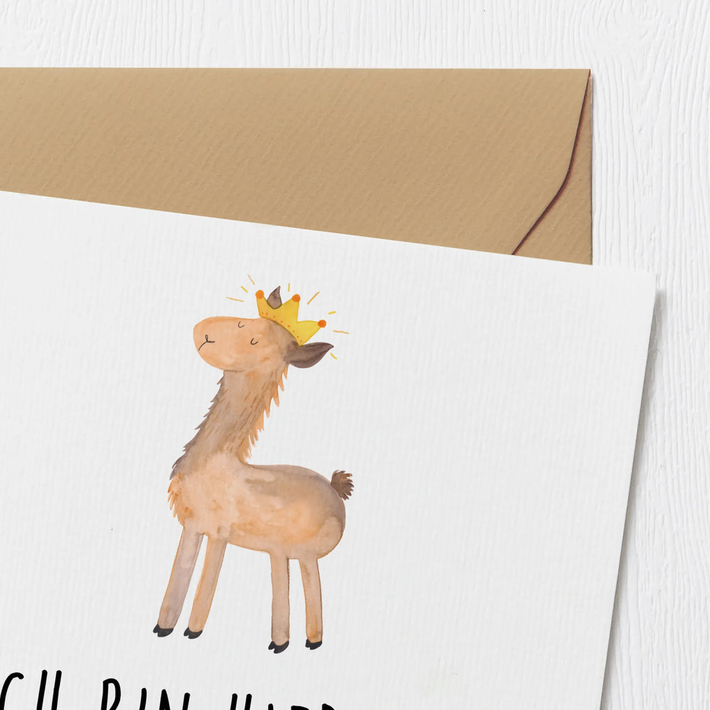 Deluxe Karte Lama König Hochwertige Klappkarte, Karte, Glückwunschkarte, Hochwertige Grußkarte, Geburtstagskarte, Hochzeitskarte, Grußkarte, Einladungskarte, Klappkarte, Lama, Alpaka, Chef, Vorgesetzter, Papa, Abi, Abitur, Lamas, Mama, Kollegin, Büro Kollege, König, Freundin, Königin
