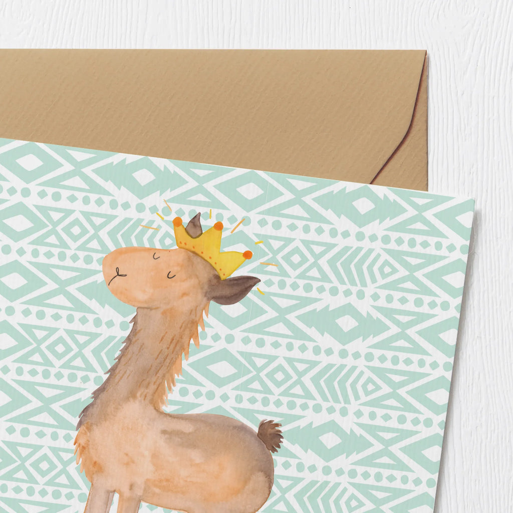 Deluxe Karte Lama König Hochwertige Klappkarte, Karte, Glückwunschkarte, Hochwertige Grußkarte, Geburtstagskarte, Hochzeitskarte, Grußkarte, Einladungskarte, Klappkarte, Lama, Alpaka, Chef, Vorgesetzter, Papa, Abi, Abitur, Lamas, Mama, Kollegin, Büro Kollege, König, Freundin, Königin