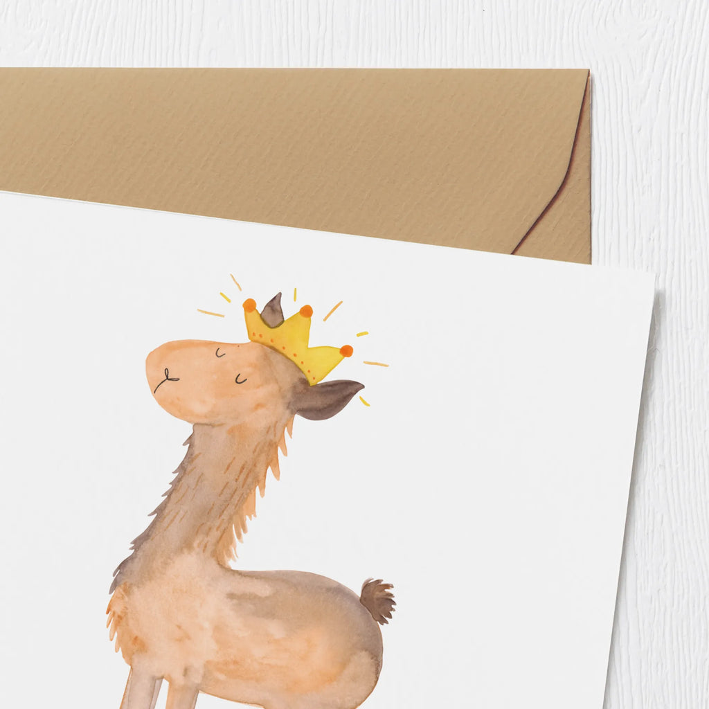 Deluxe Karte Lama König Hochwertige Klappkarte, Karte, Glückwunschkarte, Hochwertige Grußkarte, Geburtstagskarte, Hochzeitskarte, Grußkarte, Einladungskarte, Klappkarte, Lama, Alpaka, Chef, Vorgesetzter, Papa, Abi, Abitur, Lamas, Mama, Kollegin, Büro Kollege, König, Freundin, Königin