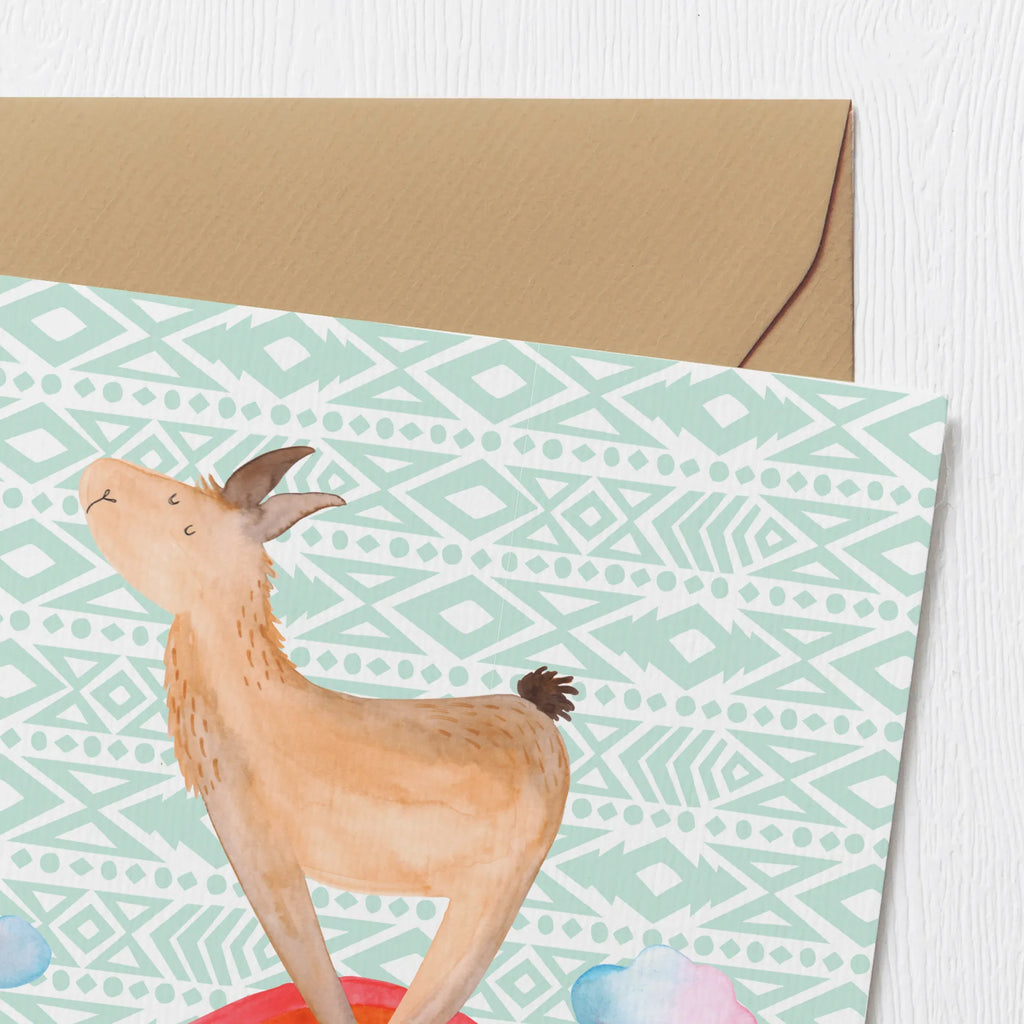 Deluxe Card lama rainbow Klappkarte, Hochzeitskarte, Hochwertige Klappkarte, Grußkarte, Karte, Einladungskarte, Hochwertige Grußkarte, Geburtstagskarte, Glückwunschkarte, Lama, Alpaka, Hobby, Außenseiter, Haters gonna hate, Freiheit, Lamas, Regenbogen, Wolkenland, Haters, Schule, Abi, Selbstständig