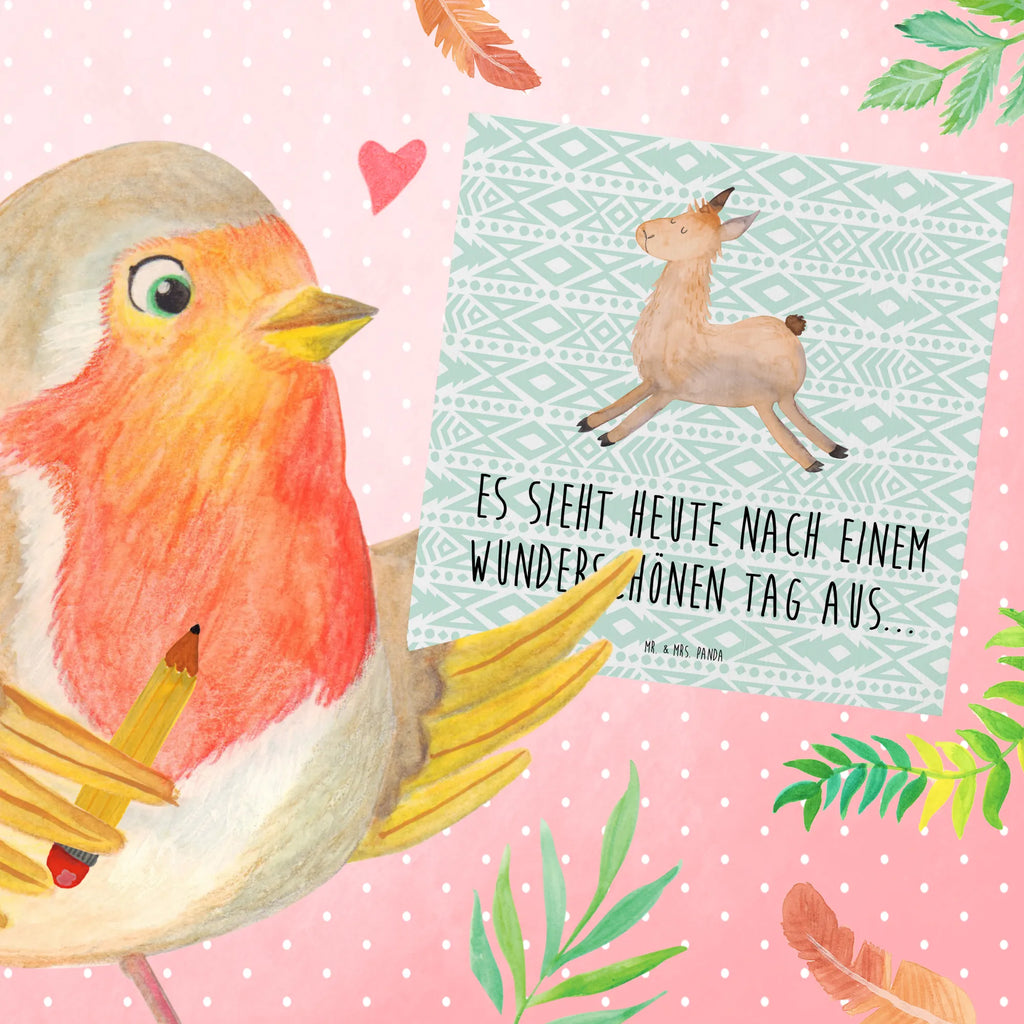 Deluxe Karte Lama Springen Klappkarte, Hochwertige Klappkarte, Glückwunschkarte, Karte, Hochzeitskarte, Hochwertige Grußkarte, Grußkarte, Einladungskarte, Geburtstagskarte, Lama, Alpaka, Start, Prüfung, Freundin, Glück, Happy day, guten Morgen, Liebeskummer, Abitur, Lieblingstag, fröhlich, Lamas, Neustart