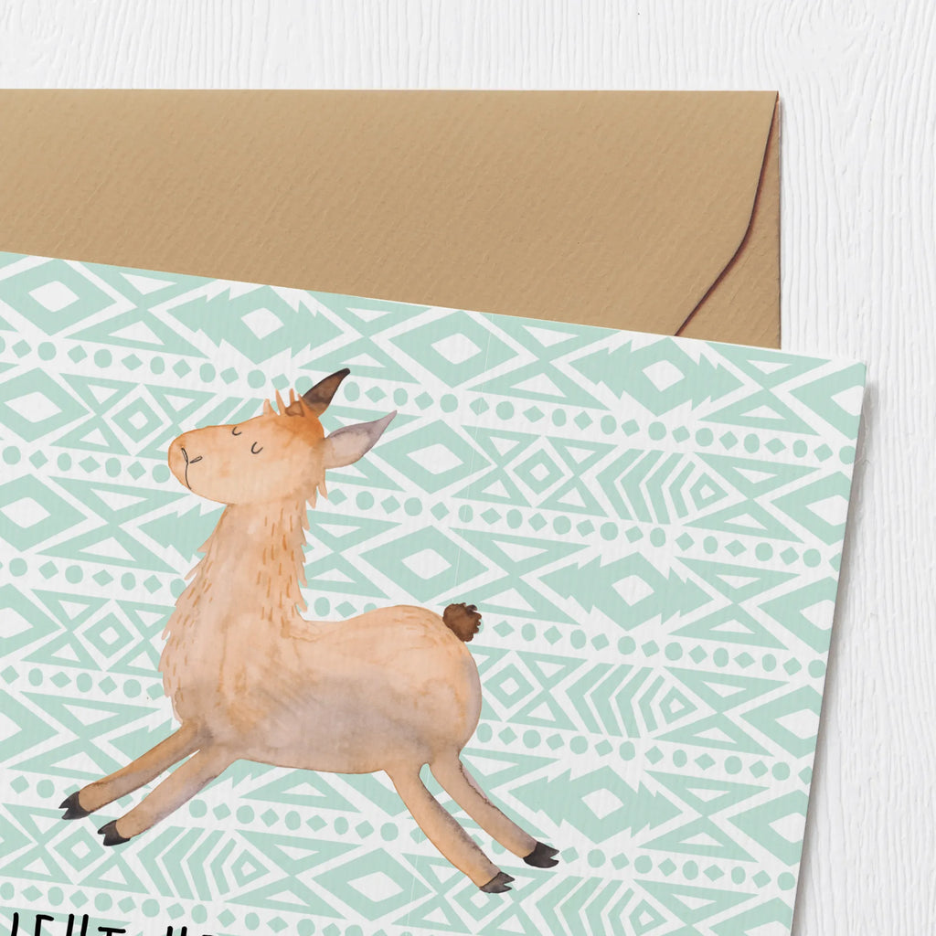 Deluxe Karte Lama Springen Klappkarte, Hochwertige Klappkarte, Glückwunschkarte, Karte, Hochzeitskarte, Hochwertige Grußkarte, Grußkarte, Einladungskarte, Geburtstagskarte, Lama, Alpaka, Start, Prüfung, Freundin, Glück, Happy day, guten Morgen, Liebeskummer, Abitur, Lieblingstag, fröhlich, Lamas, Neustart