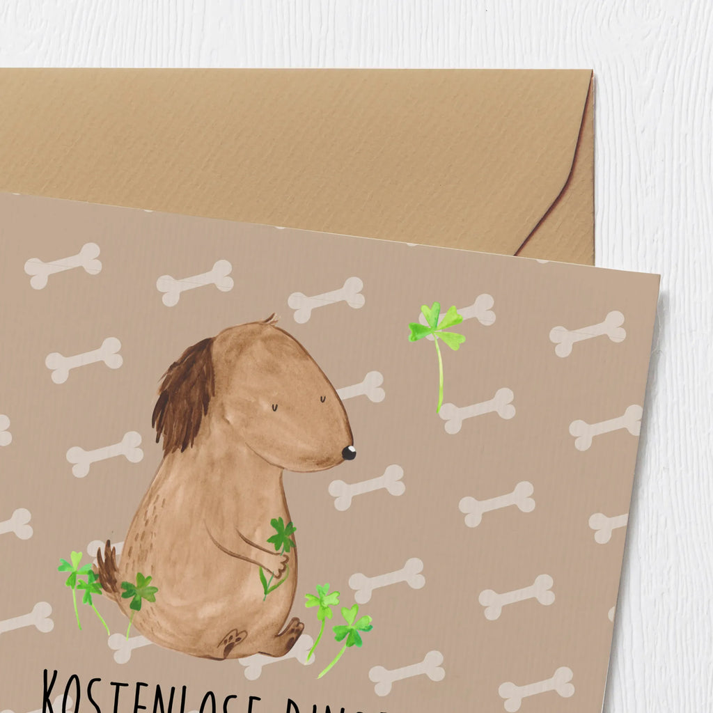 Deluxe Karte Hund Kleeblatt Hochzeitskarte, Einladungskarte, Karte, Geburtstagskarte, Hochwertige Grußkarte, Glückwunschkarte, Hochwertige Klappkarte, Grußkarte, Klappkarte, Hund, Hundemotiv, Haustier, Hunderasse, Tierliebhaber, Hundebesitzer, Sprüche, Neuanfang, Tagträume, Glücksbringer, Geschenk, Selbstliebe, Motivation, Achtsamkeit, Kleeblatt, Glück