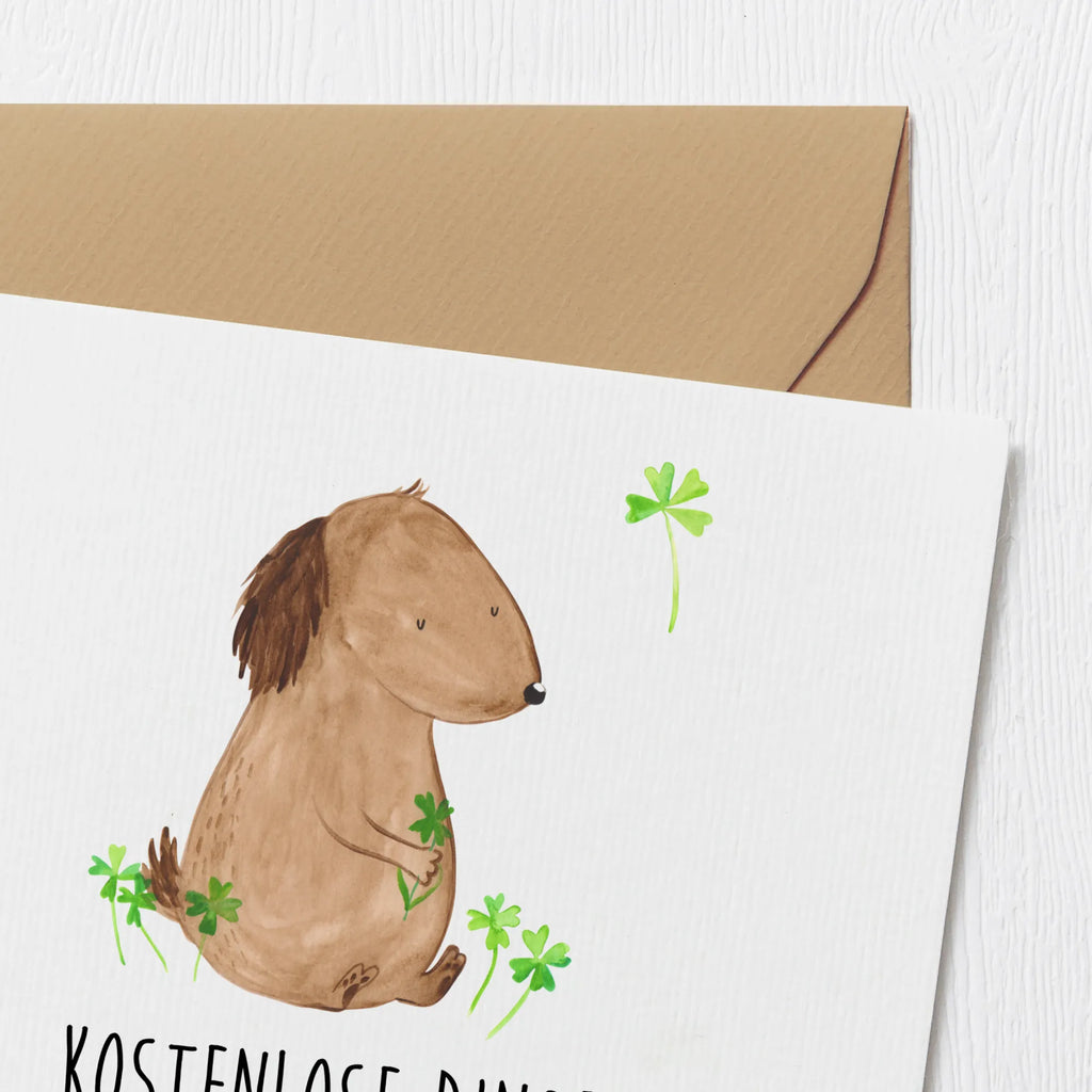 Deluxe Karte Hund Kleeblatt Hochzeitskarte, Einladungskarte, Karte, Geburtstagskarte, Hochwertige Grußkarte, Glückwunschkarte, Hochwertige Klappkarte, Grußkarte, Klappkarte, Hund, Hundemotiv, Haustier, Hunderasse, Tierliebhaber, Hundebesitzer, Sprüche, Neuanfang, Tagträume, Glücksbringer, Geschenk, Selbstliebe, Motivation, Achtsamkeit, Kleeblatt, Glück