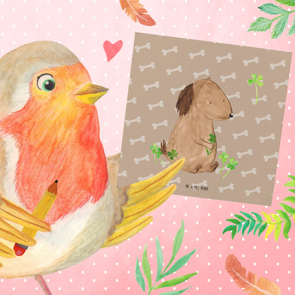 Deluxe Karte Hund Kleeblatt Hochzeitskarte, Einladungskarte, Karte, Geburtstagskarte, Hochwertige Grußkarte, Glückwunschkarte, Hochwertige Klappkarte, Grußkarte, Klappkarte, Hund, Hundemotiv, Haustier, Hunderasse, Tierliebhaber, Hundebesitzer, Sprüche, Neuanfang, Tagträume, Glücksbringer, Geschenk, Selbstliebe, Motivation, Achtsamkeit, Kleeblatt, Glück