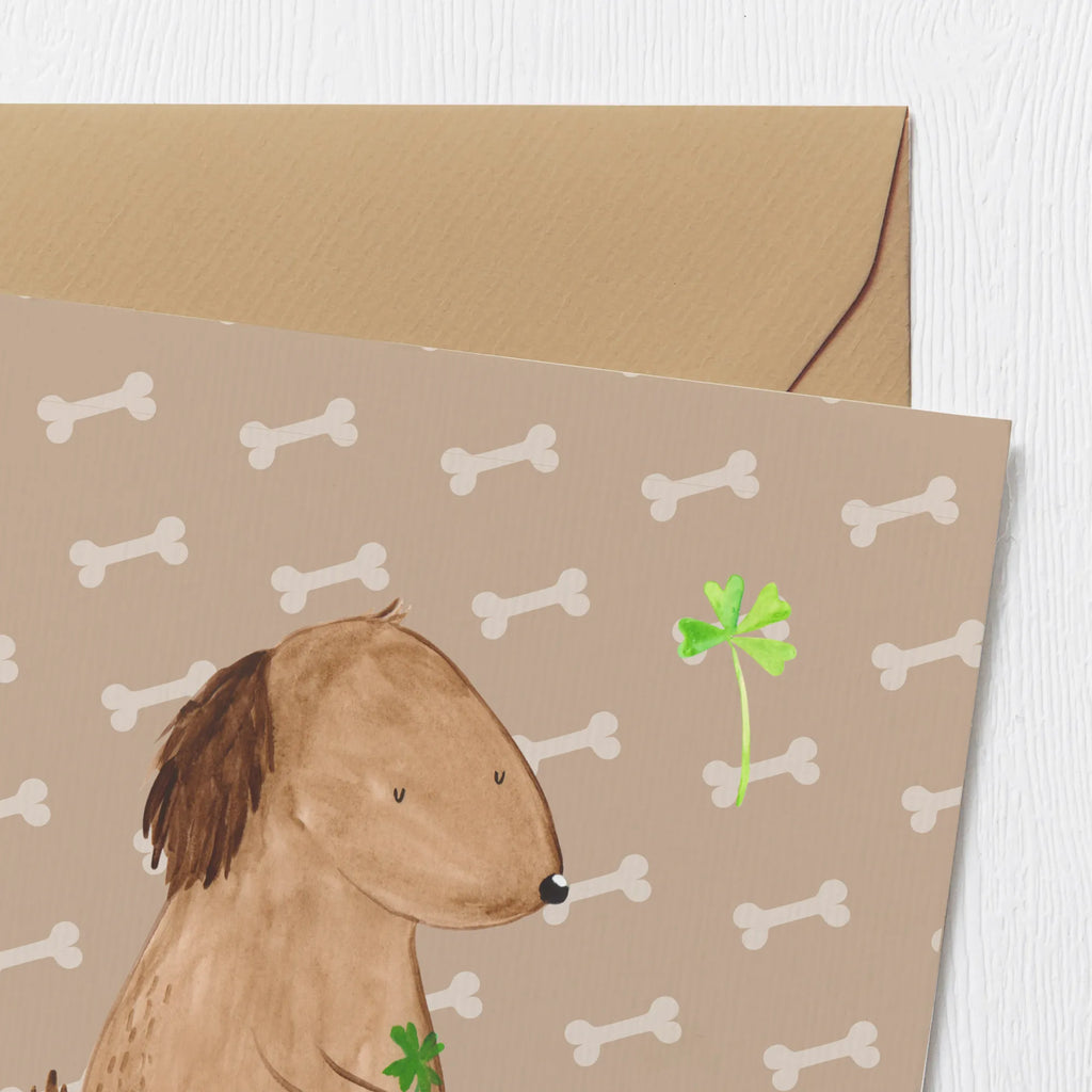 Deluxe Karte Hund Kleeblatt Hochzeitskarte, Einladungskarte, Karte, Geburtstagskarte, Hochwertige Grußkarte, Glückwunschkarte, Hochwertige Klappkarte, Grußkarte, Klappkarte, Hund, Hundemotiv, Haustier, Hunderasse, Tierliebhaber, Hundebesitzer, Sprüche, Neuanfang, Tagträume, Glücksbringer, Geschenk, Selbstliebe, Motivation, Achtsamkeit, Kleeblatt, Glück
