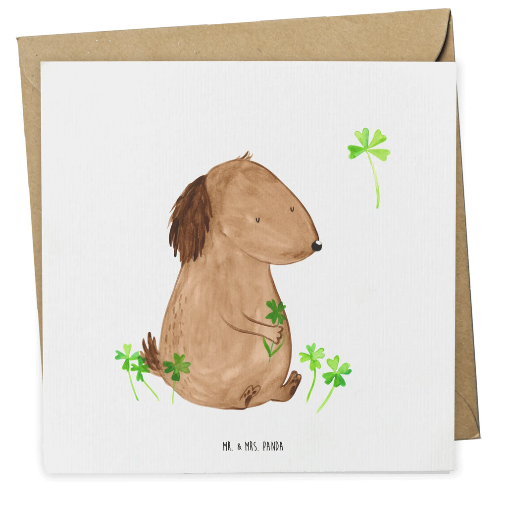 Deluxe Karte Hund Kleeblatt Hochzeitskarte, Einladungskarte, Karte, Geburtstagskarte, Hochwertige Grußkarte, Glückwunschkarte, Hochwertige Klappkarte, Grußkarte, Klappkarte, Hund, Hundemotiv, Haustier, Hunderasse, Tierliebhaber, Hundebesitzer, Sprüche, Neuanfang, Tagträume, Glücksbringer, Geschenk, Selbstliebe, Motivation, Achtsamkeit, Kleeblatt, Glück