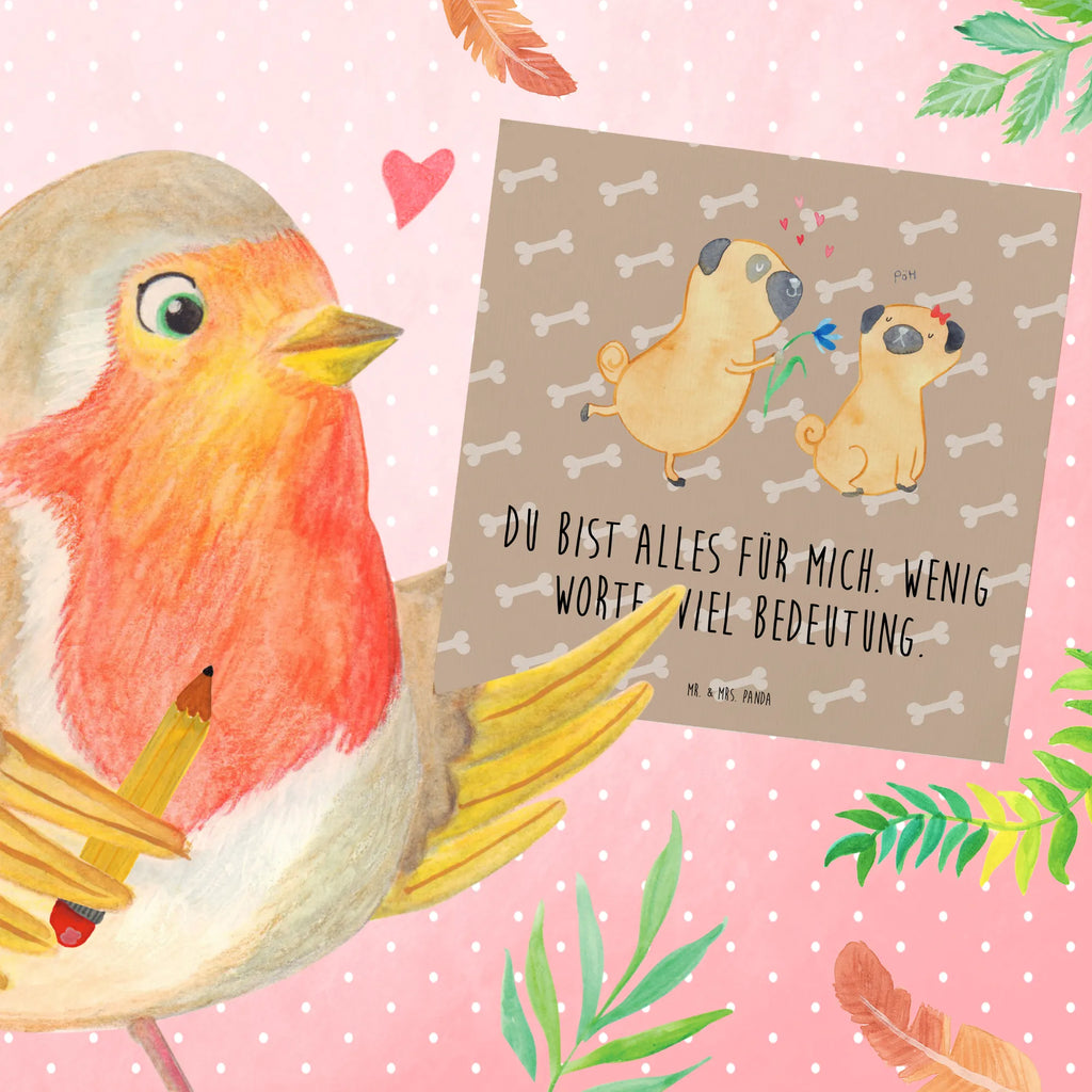 Deluxe Karte Mops Verliebt Grußkarte, Hochwertige Grußkarte, Einladungskarte, Karte, Hochzeitskarte, Klappkarte, Geburtstagskarte, Hochwertige Klappkarte, Glückwunschkarte, Hund, Hundemotiv, Haustier, Hunderasse, Tierliebhaber, Hundebesitzer, Sprüche, Geschenk Freund, Möpse, Liebe, Mops, verliebt, Liebesspruch. Verlobt, Partner, Hundeliebe