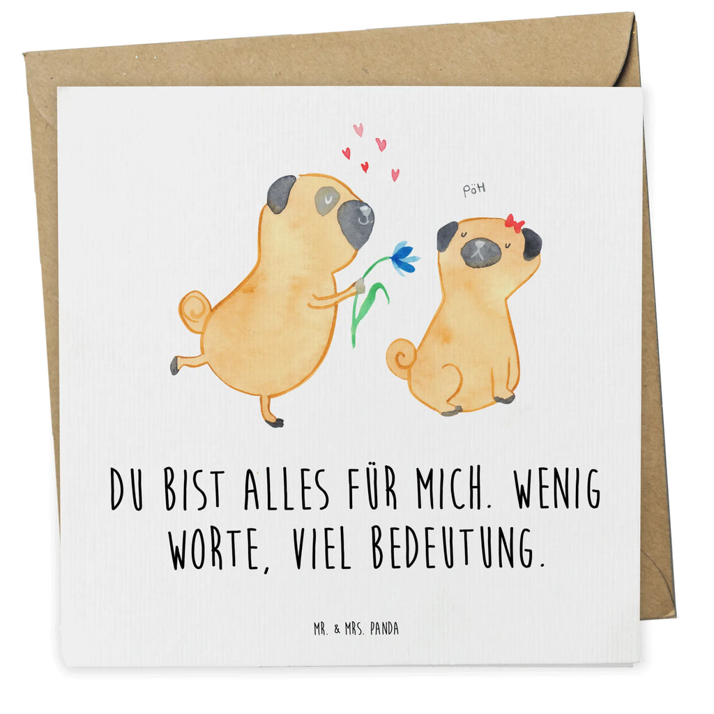 Deluxe Karte Mops Verliebt Grußkarte, Hochwertige Grußkarte, Einladungskarte, Karte, Hochzeitskarte, Klappkarte, Geburtstagskarte, Hochwertige Klappkarte, Glückwunschkarte, Hund, Hundemotiv, Haustier, Hunderasse, Tierliebhaber, Hundebesitzer, Sprüche, Geschenk Freund, Möpse, Liebe, Mops, verliebt, Liebesspruch. Verlobt, Partner, Hundeliebe