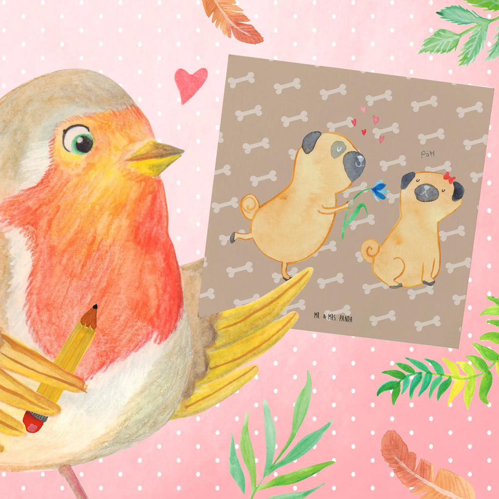 Deluxe Karte Mops Verliebt Grußkarte, Hochwertige Grußkarte, Einladungskarte, Karte, Hochzeitskarte, Klappkarte, Geburtstagskarte, Hochwertige Klappkarte, Glückwunschkarte, Hund, Hundemotiv, Haustier, Hunderasse, Tierliebhaber, Hundebesitzer, Sprüche, Geschenk Freund, Möpse, Liebe, Mops, verliebt, Liebesspruch. Verlobt, Partner, Hundeliebe