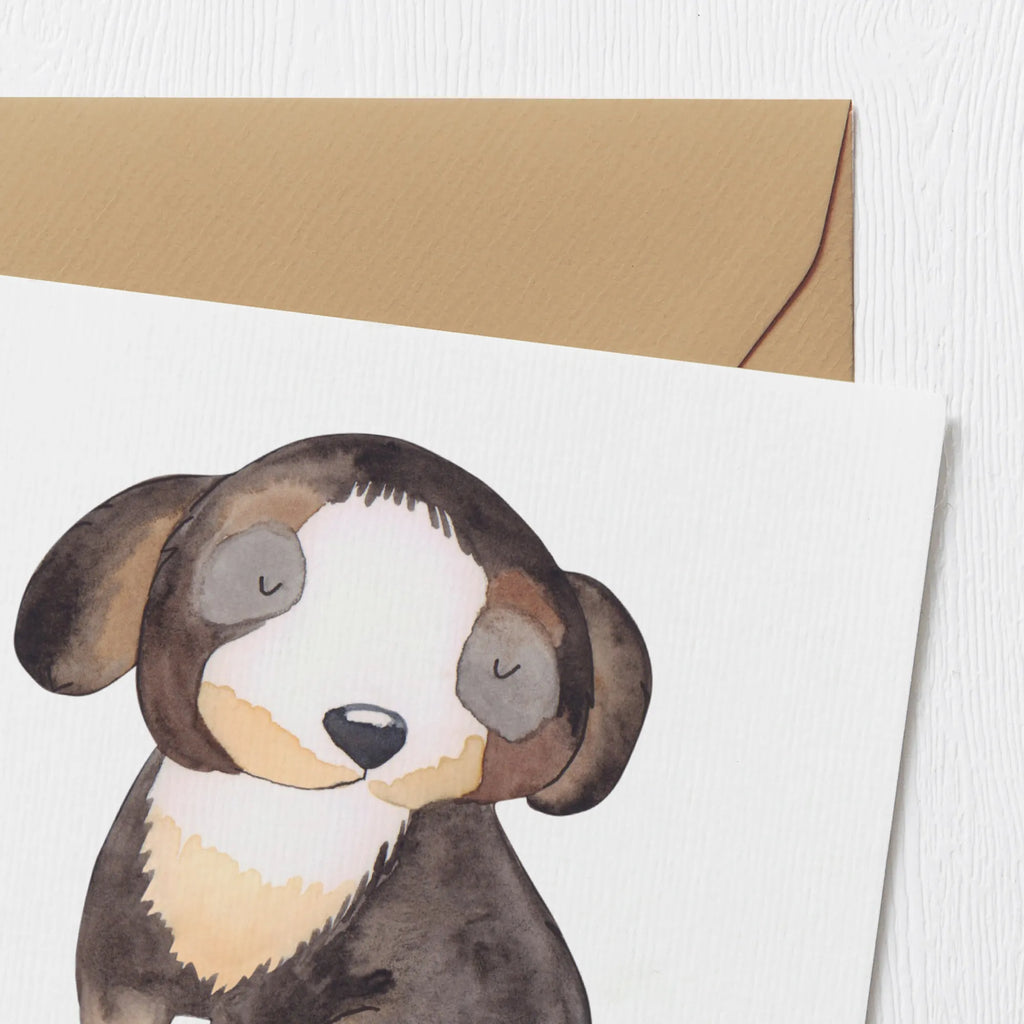 Deluxe Karte Hund Entspannen Hochzeitskarte, Glückwunschkarte, Klappkarte, Grußkarte, Hochwertige Klappkarte, Hochwertige Grußkarte, Karte, Einladungskarte, Geburtstagskarte, Hund, Hundemotiv, Haustier, Hunderasse, Tierliebhaber, Hundebesitzer, Sprüche, Hundeliebe, schwarzer Hund, Hundeglück, Liebe