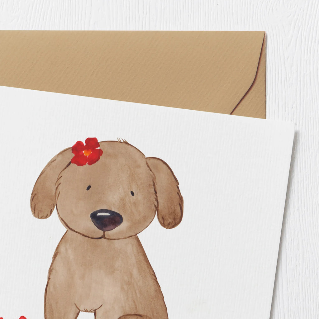 Deluxe Karte Hund Dame Glückwunschkarte, Klappkarte, Hochwertige Klappkarte, Karte, Einladungskarte, Geburtstagskarte, Grußkarte, Hochwertige Grußkarte, Hochzeitskarte, Hund, Hundemotiv, Haustier, Hunderasse, Tierliebhaber, Hundebesitzer, Sprüche, Frauchen, Hundeglück, Hundeliebe, Hunde, Liebe