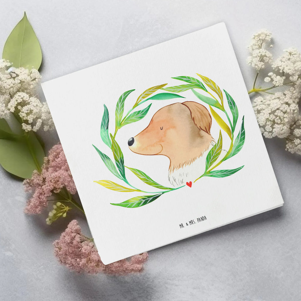 Deluxe Karte Hund Blumen Geburtstagskarte, Karte, Klappkarte, Grußkarte, Hochwertige Grußkarte, Einladungskarte, Hochzeitskarte, Glückwunschkarte, Hochwertige Klappkarte, Hund, Hundemotiv, Haustier, Hunderasse, Tierliebhaber, Hundebesitzer, Sprüche, Ranke, Hundeliebe, Therapie, Hundeglück, Selbsttherapie, Hunde
