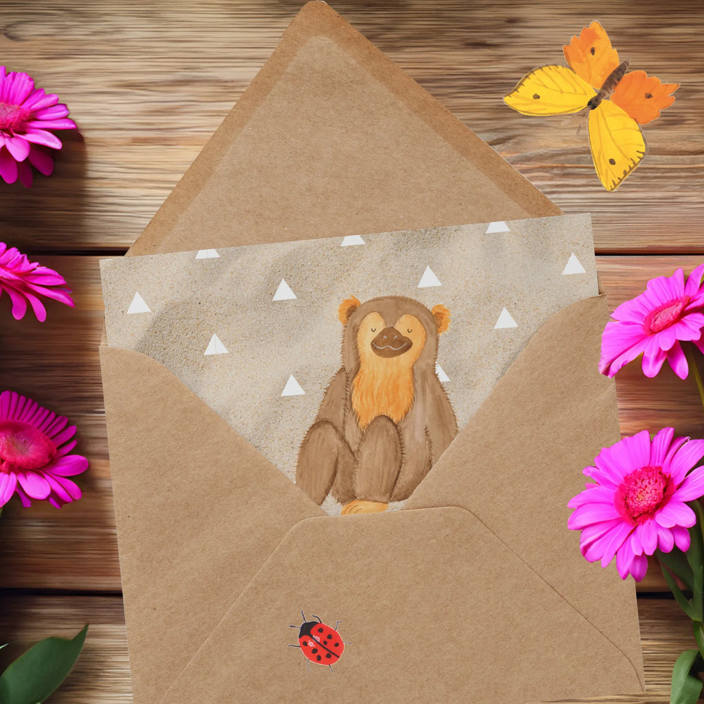 Deluxe Karte Affe Glückwunschkarte, Hochwertige Grußkarte, Geburtstagskarte, Hochwertige Klappkarte, Grußkarte, Karte, Einladungskarte, Hochzeitskarte, Klappkarte, Afrika, Wildtiere, Respekt, Selbstbewusstsein, Selbstachtung, Selfcare, Äffchen, Affe, Liebe, Selbstliebe, Motivation, Affen