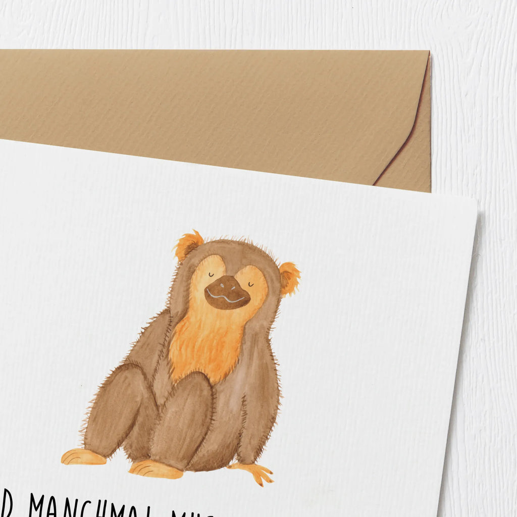Deluxe Karte Affe Glückwunschkarte, Hochwertige Grußkarte, Geburtstagskarte, Hochwertige Klappkarte, Grußkarte, Karte, Einladungskarte, Hochzeitskarte, Klappkarte, Afrika, Wildtiere, Respekt, Selbstbewusstsein, Selbstachtung, Selfcare, Äffchen, Affe, Liebe, Selbstliebe, Motivation, Affen