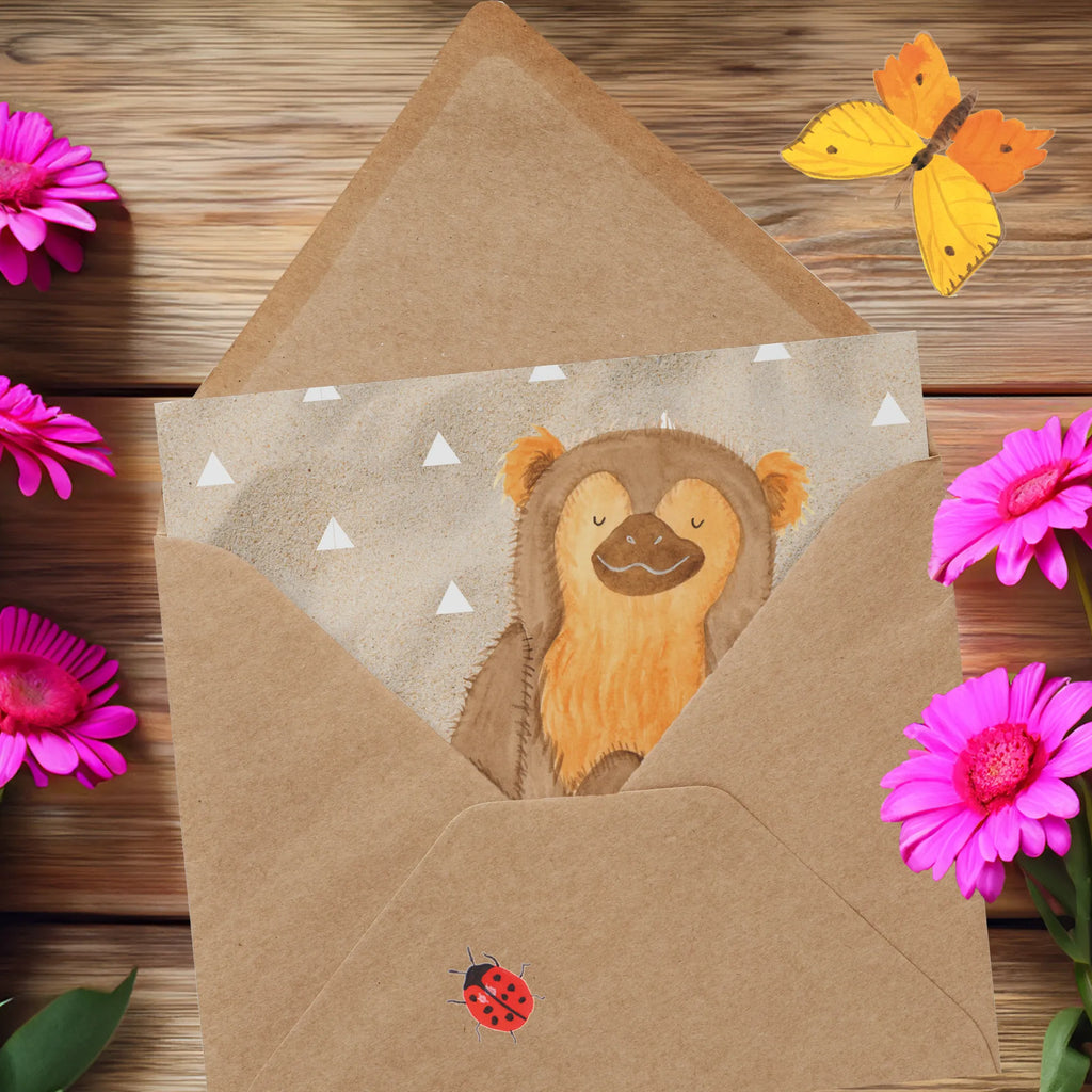 Deluxe Karte Affe Glückwunschkarte, Hochwertige Grußkarte, Geburtstagskarte, Hochwertige Klappkarte, Grußkarte, Karte, Einladungskarte, Hochzeitskarte, Klappkarte, Afrika, Wildtiere, Respekt, Selbstbewusstsein, Selbstachtung, Selfcare, Äffchen, Affe, Liebe, Selbstliebe, Motivation, Affen