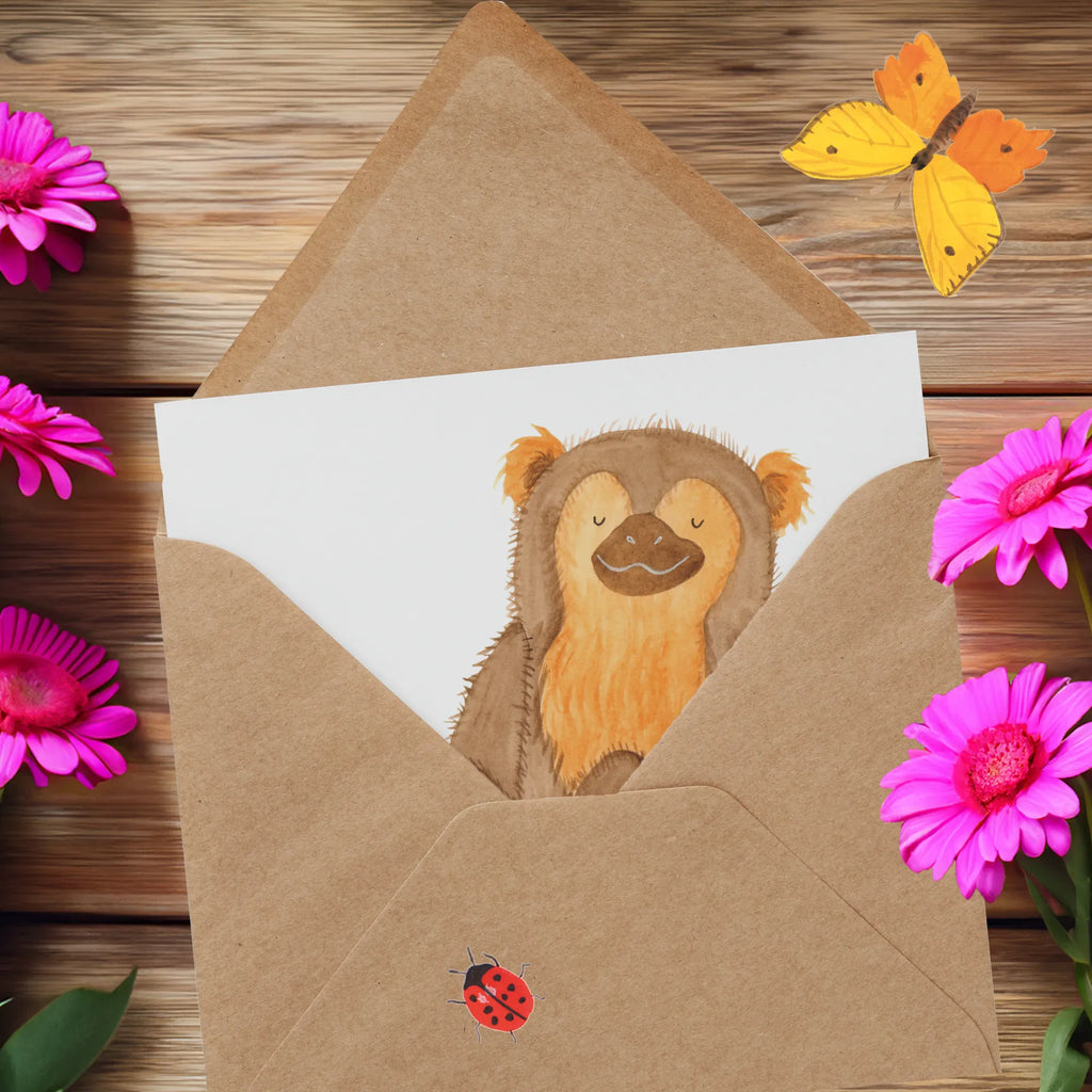 Deluxe Karte Affe Glückwunschkarte, Hochwertige Grußkarte, Geburtstagskarte, Hochwertige Klappkarte, Grußkarte, Karte, Einladungskarte, Hochzeitskarte, Klappkarte, Afrika, Wildtiere, Respekt, Selbstbewusstsein, Selbstachtung, Selfcare, Äffchen, Affe, Liebe, Selbstliebe, Motivation, Affen