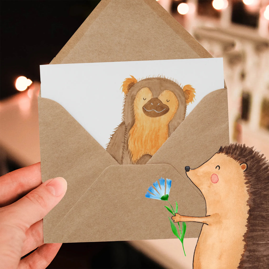 Deluxe Karte Affe Glückwunschkarte, Hochwertige Grußkarte, Geburtstagskarte, Hochwertige Klappkarte, Grußkarte, Karte, Einladungskarte, Hochzeitskarte, Klappkarte, Afrika, Wildtiere, Respekt, Selbstbewusstsein, Selbstachtung, Selfcare, Äffchen, Affe, Liebe, Selbstliebe, Motivation, Affen