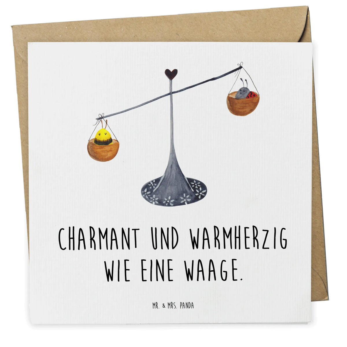 Deluxe Karte Sternzeichen Waage faltkarte, Grußkarte, doppelkarte, Glückwunschkarte, anlasskarte, Klappkarte, Sternzeichen, Tierkreiszeichen, Horoskop, Astrologie, Aszendent, Waage Sternzeichen, Biene, Gleichgewicht, Geschenk September, Geburtstag Oktober, Marienkäfer, Waage Geschenk, Hummel, Waage, Geschenk Oktober, Geburtstag September