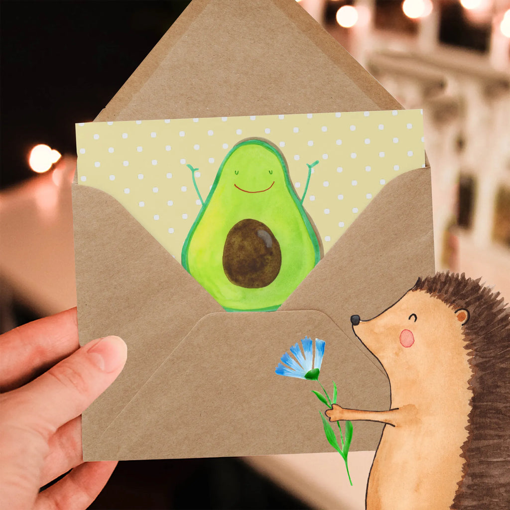 Deluxe Card avocado Happy Glückwunschkarte, Grußkarte, Einladungskarte, Hochwertige Grußkarte, Hochzeitskarte, Geburtstagskarte, Hochwertige Klappkarte, Karte, Klappkarte, Avocado, Veggie, Vegan, Gesund, Chaos