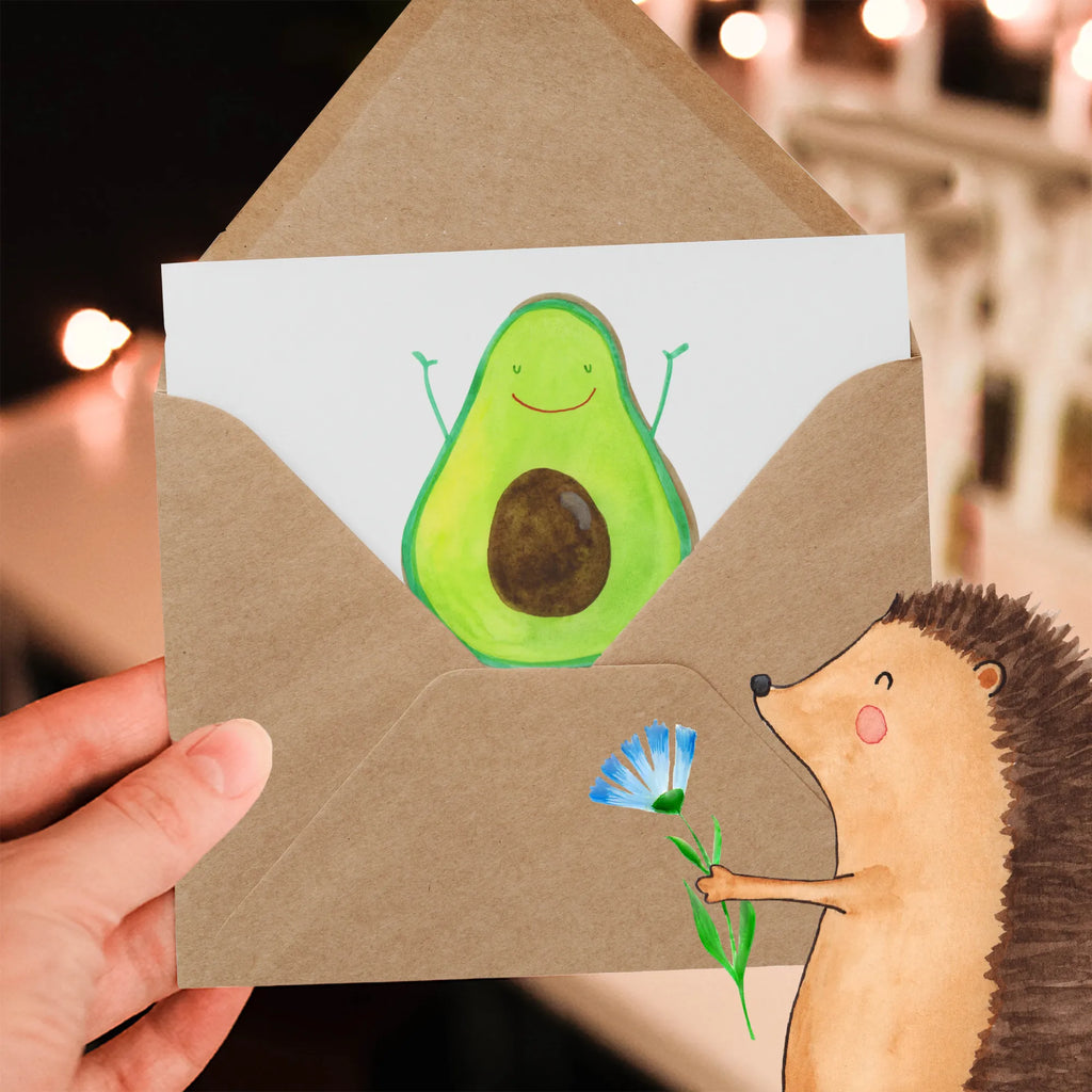 Deluxe Card avocado Happy Glückwunschkarte, Grußkarte, Einladungskarte, Hochwertige Grußkarte, Hochzeitskarte, Geburtstagskarte, Hochwertige Klappkarte, Karte, Klappkarte, Avocado, Veggie, Vegan, Gesund, Chaos