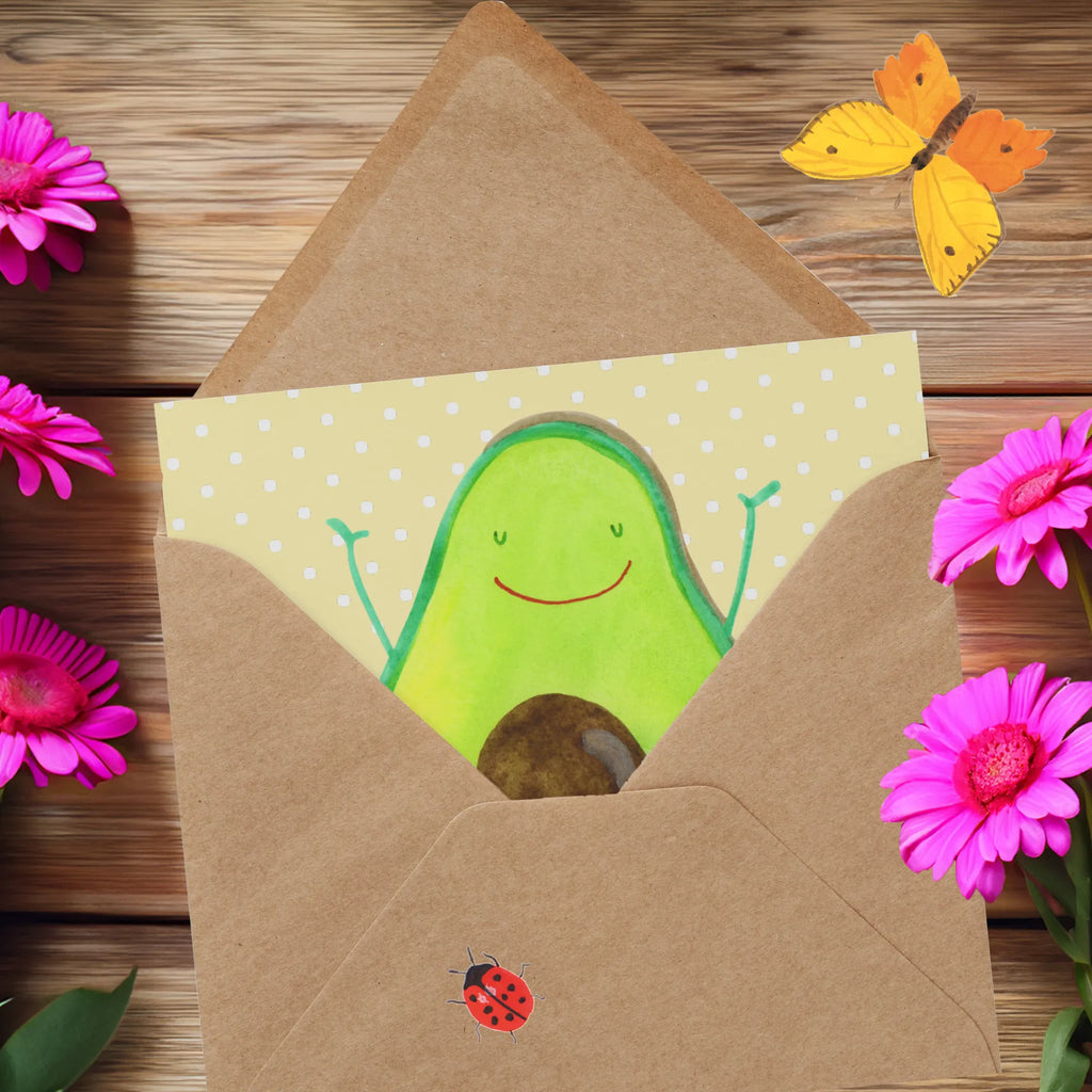 Deluxe Card avocado Happy Glückwunschkarte, Grußkarte, Einladungskarte, Hochwertige Grußkarte, Hochzeitskarte, Geburtstagskarte, Hochwertige Klappkarte, Karte, Klappkarte, Avocado, Veggie, Vegan, Gesund, Chaos