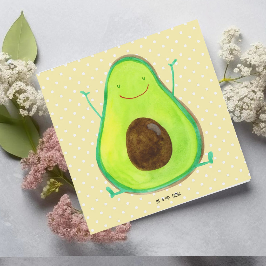 Deluxe Card avocado Happy Glückwunschkarte, Grußkarte, Einladungskarte, Hochwertige Grußkarte, Hochzeitskarte, Geburtstagskarte, Hochwertige Klappkarte, Karte, Klappkarte, Avocado, Veggie, Vegan, Gesund, Chaos