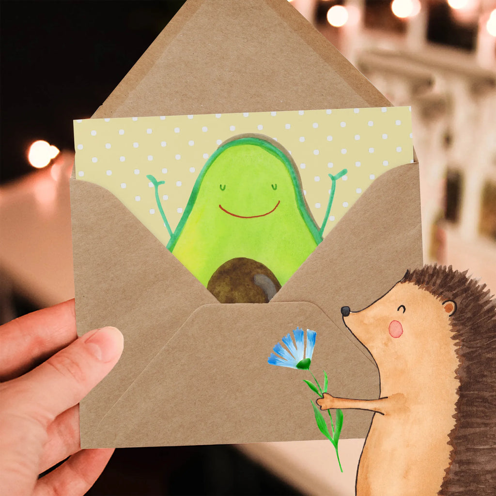 Deluxe Card avocado Happy Glückwunschkarte, Grußkarte, Einladungskarte, Hochwertige Grußkarte, Hochzeitskarte, Geburtstagskarte, Hochwertige Klappkarte, Karte, Klappkarte, Avocado, Veggie, Vegan, Gesund, Chaos
