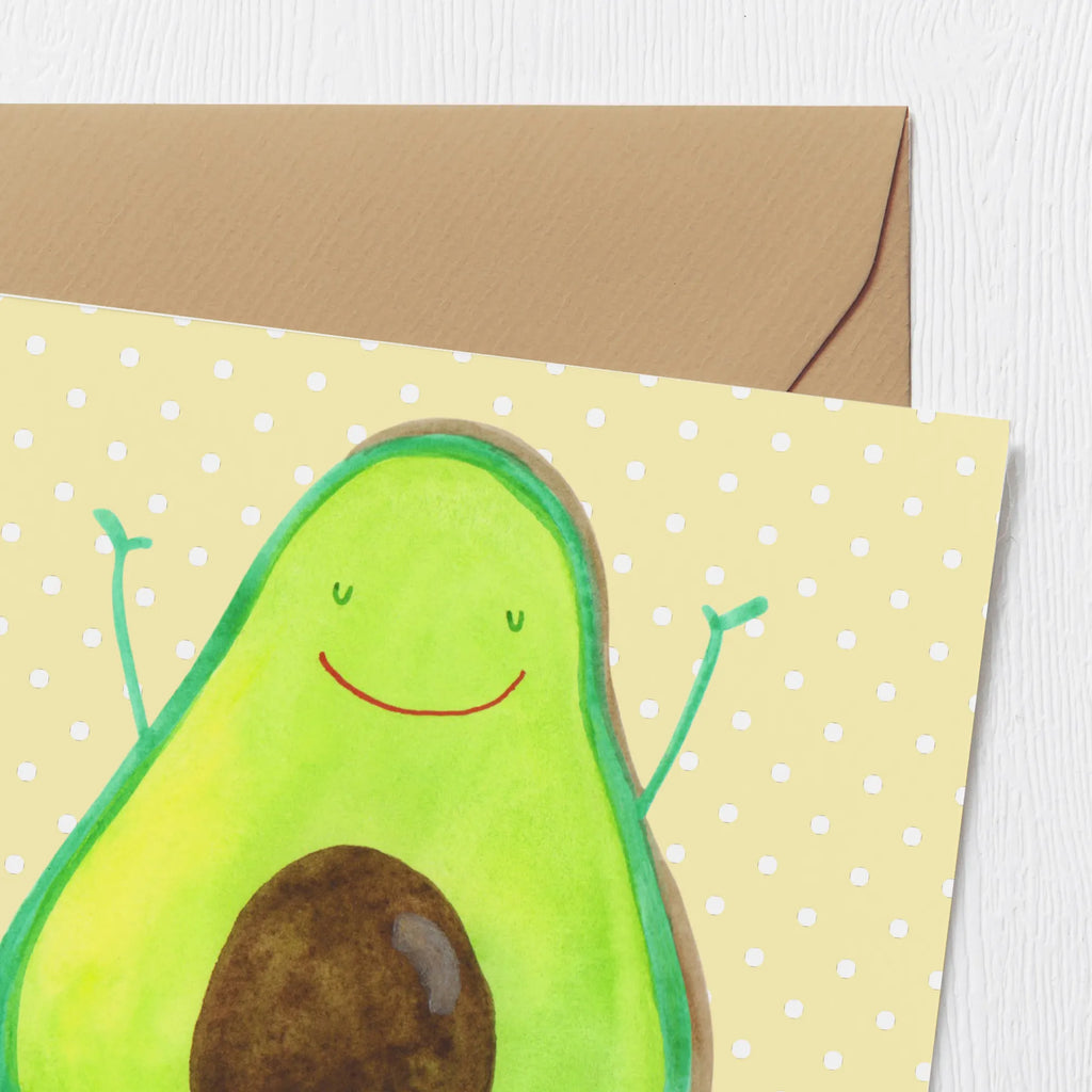 Deluxe Card avocado Happy Glückwunschkarte, Grußkarte, Einladungskarte, Hochwertige Grußkarte, Hochzeitskarte, Geburtstagskarte, Hochwertige Klappkarte, Karte, Klappkarte, Avocado, Veggie, Vegan, Gesund, Chaos