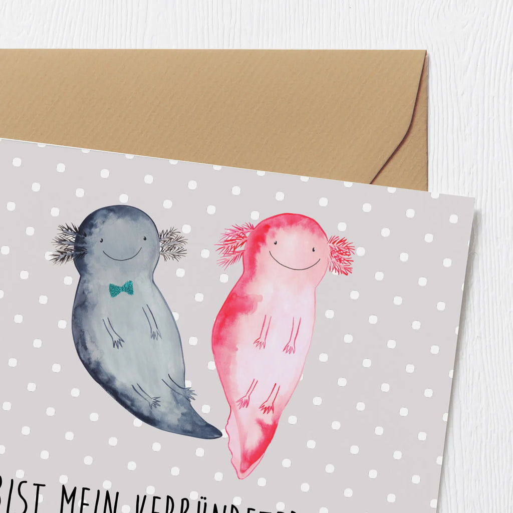Deluxe Karte Axolotl Freundin Geburtstagskarte, Einladungskarte, Hochzeitskarte, Karte, Grußkarte, Hochwertige Grußkarte, Glückwunschkarte, Klappkarte, Hochwertige Klappkarte, Axolotl, Molch, Liebesbeweis, große Liebe, Freund, Ehemann, Verlobter, Lurche, Schwanzlurch, Jahrestag, Liebe, Lurch, Valentinstag, Axolot