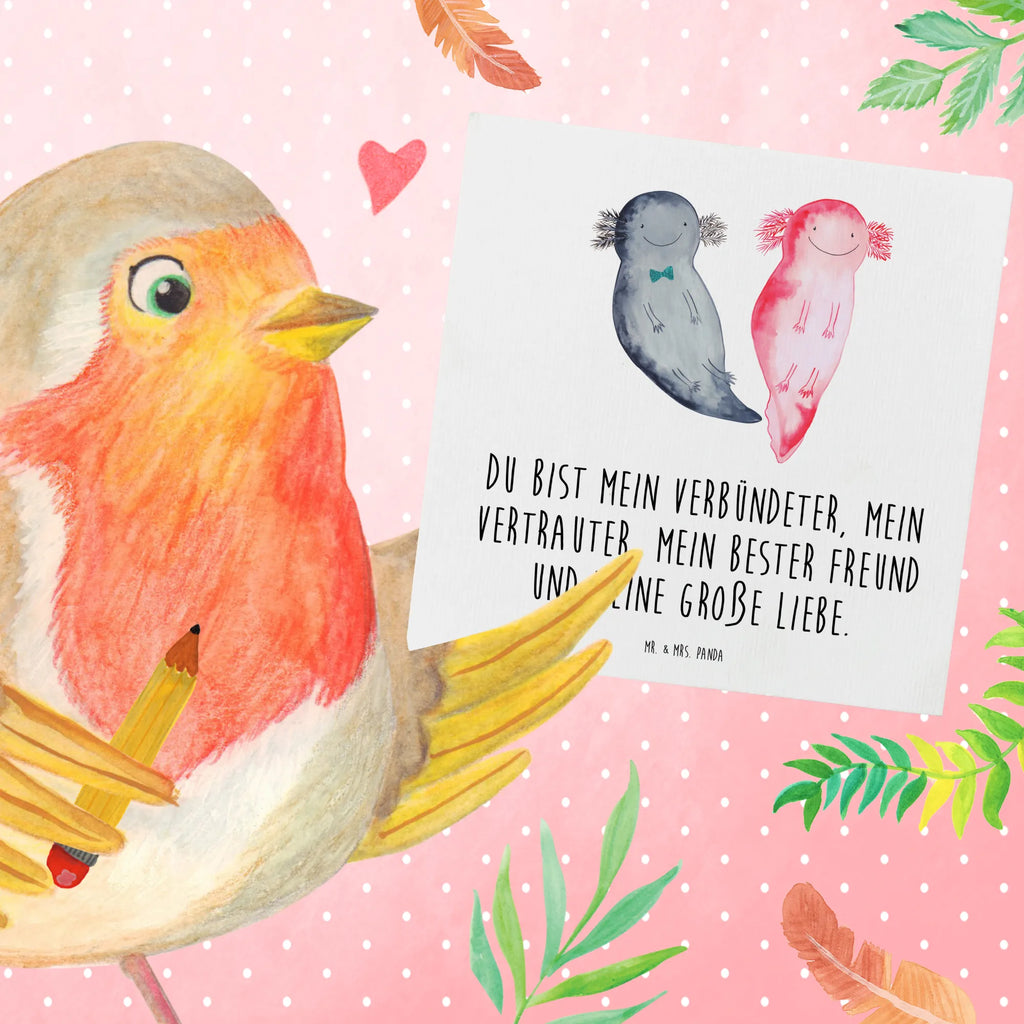 Deluxe Karte Axolotl Freundin Geburtstagskarte, Einladungskarte, Hochzeitskarte, Karte, Grußkarte, Hochwertige Grußkarte, Glückwunschkarte, Klappkarte, Hochwertige Klappkarte, Axolotl, Molch, Liebesbeweis, große Liebe, Freund, Ehemann, Verlobter, Lurche, Schwanzlurch, Jahrestag, Liebe, Lurch, Valentinstag, Axolot