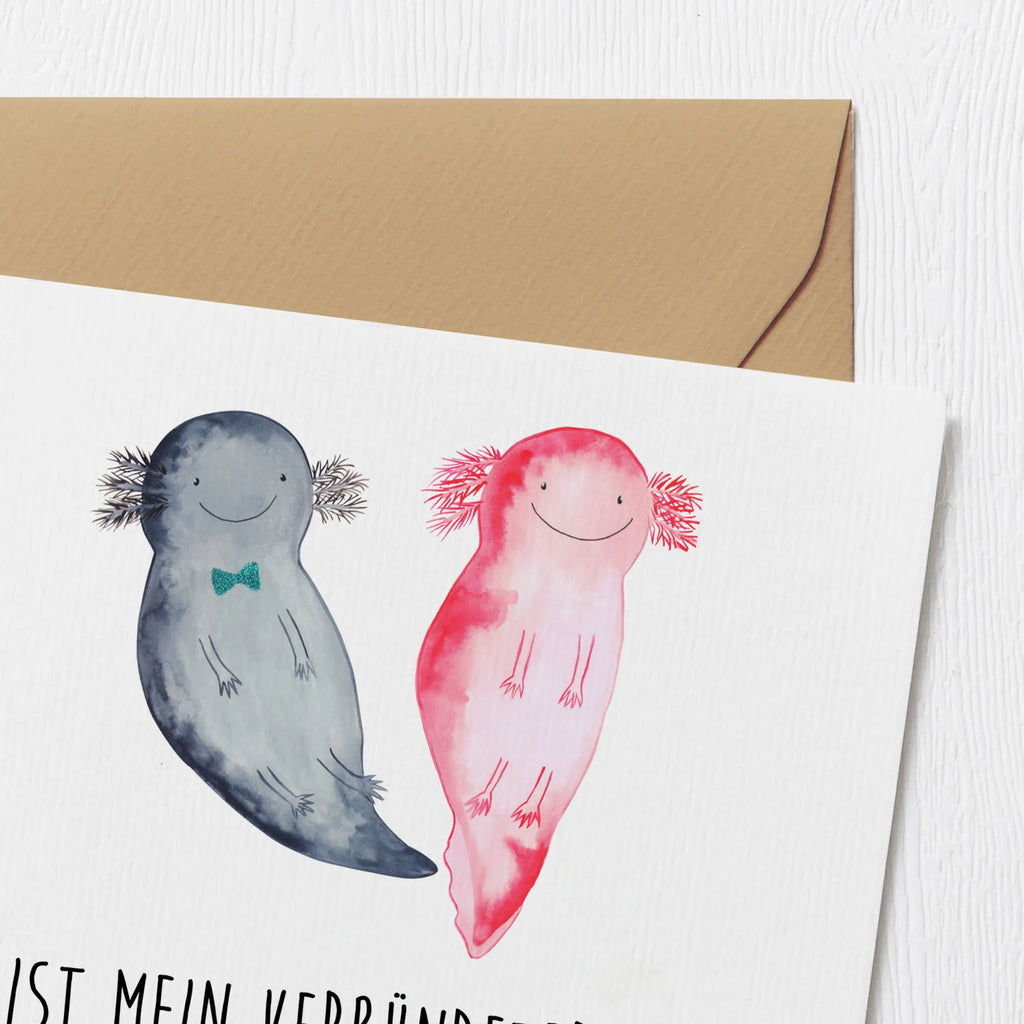 Deluxe Karte Axolotl Freundin Geburtstagskarte, Einladungskarte, Hochzeitskarte, Karte, Grußkarte, Hochwertige Grußkarte, Glückwunschkarte, Klappkarte, Hochwertige Klappkarte, Axolotl, Molch, Liebesbeweis, große Liebe, Freund, Ehemann, Verlobter, Lurche, Schwanzlurch, Jahrestag, Liebe, Lurch, Valentinstag, Axolot