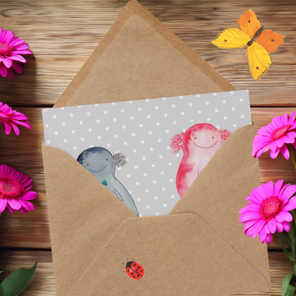 Deluxe Karte Axolotl Freundin Geburtstagskarte, Einladungskarte, Hochzeitskarte, Karte, Grußkarte, Hochwertige Grußkarte, Glückwunschkarte, Klappkarte, Hochwertige Klappkarte, Axolotl, Molch, Liebesbeweis, große Liebe, Freund, Ehemann, Verlobter, Lurche, Schwanzlurch, Jahrestag, Liebe, Lurch, Valentinstag, Axolot